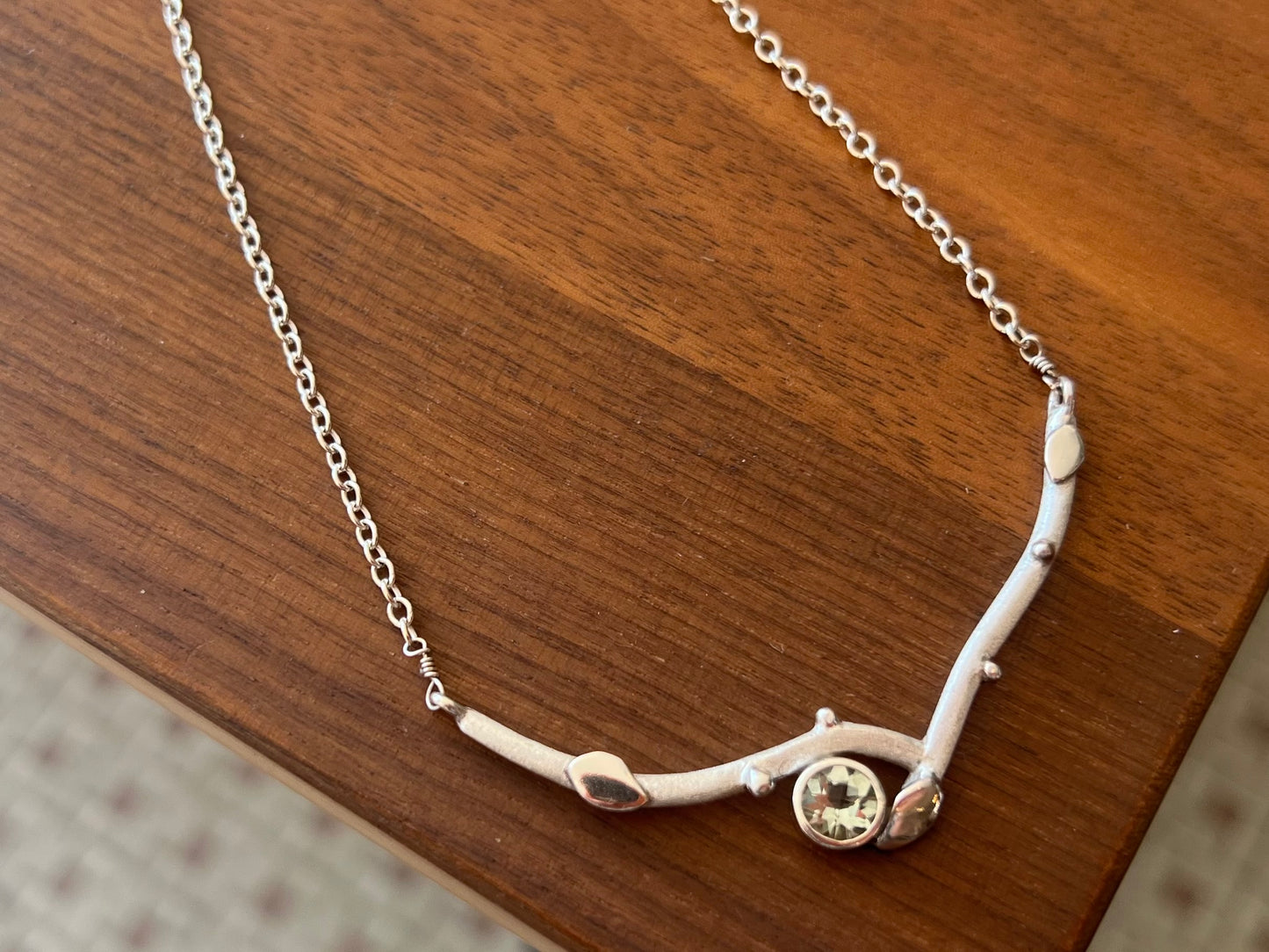 Prasiolite Branch Necklace