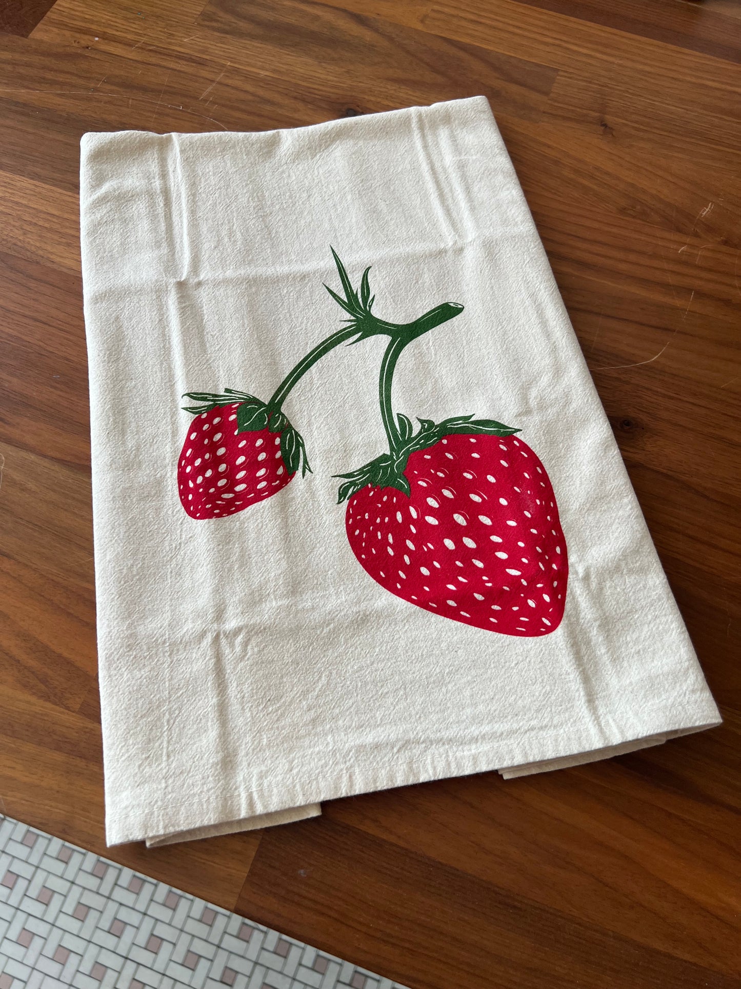Strawberry Flour Sack Towel