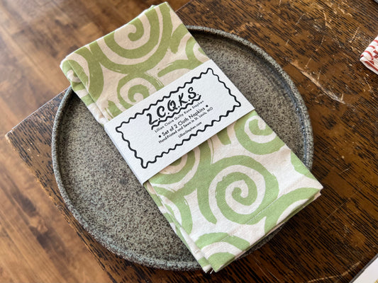 Napkin Set - Pistachio Spiral