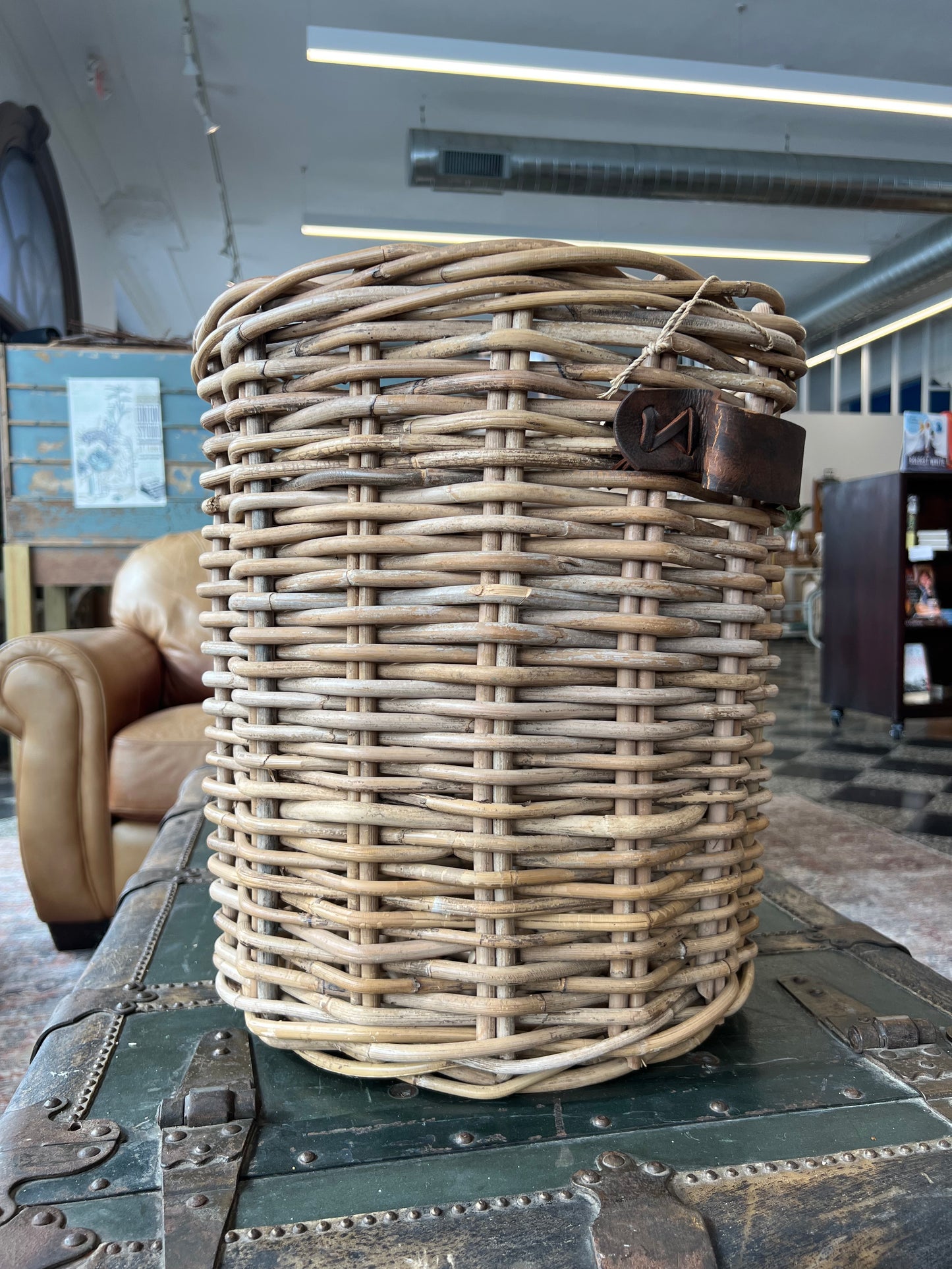 Basket with Leather Handles