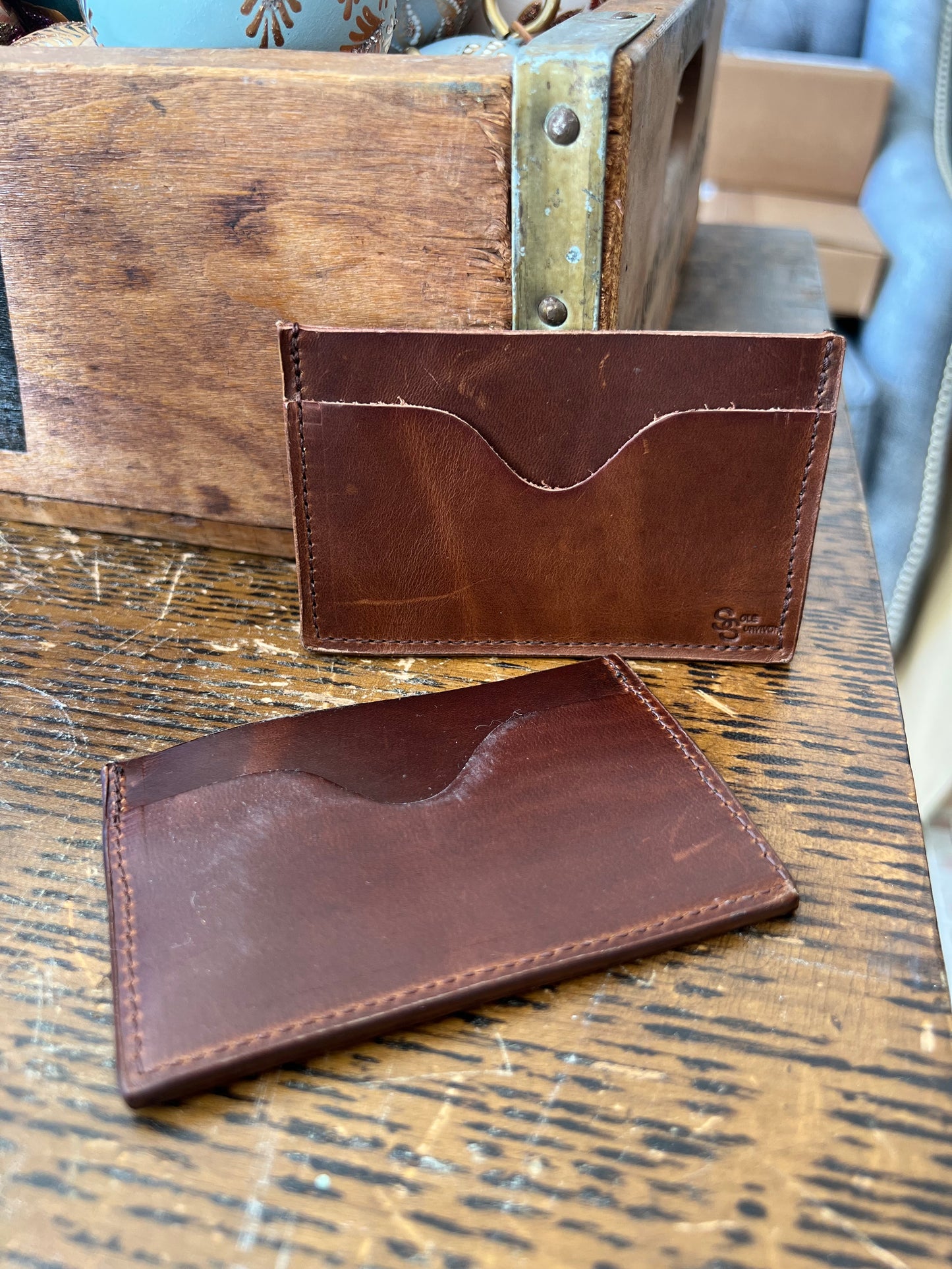 3 Pocket Card Case - Brown