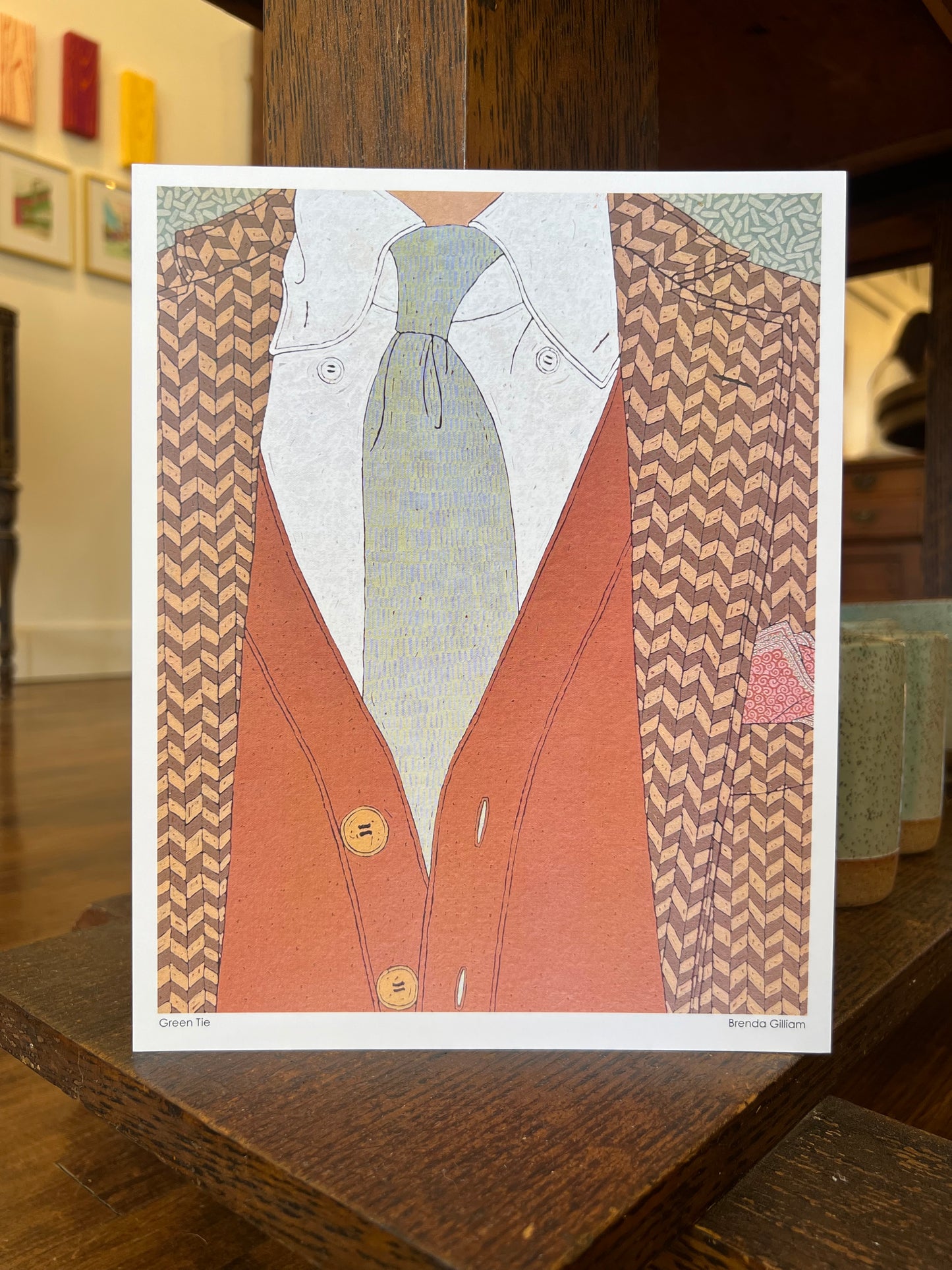 Green Tie Print