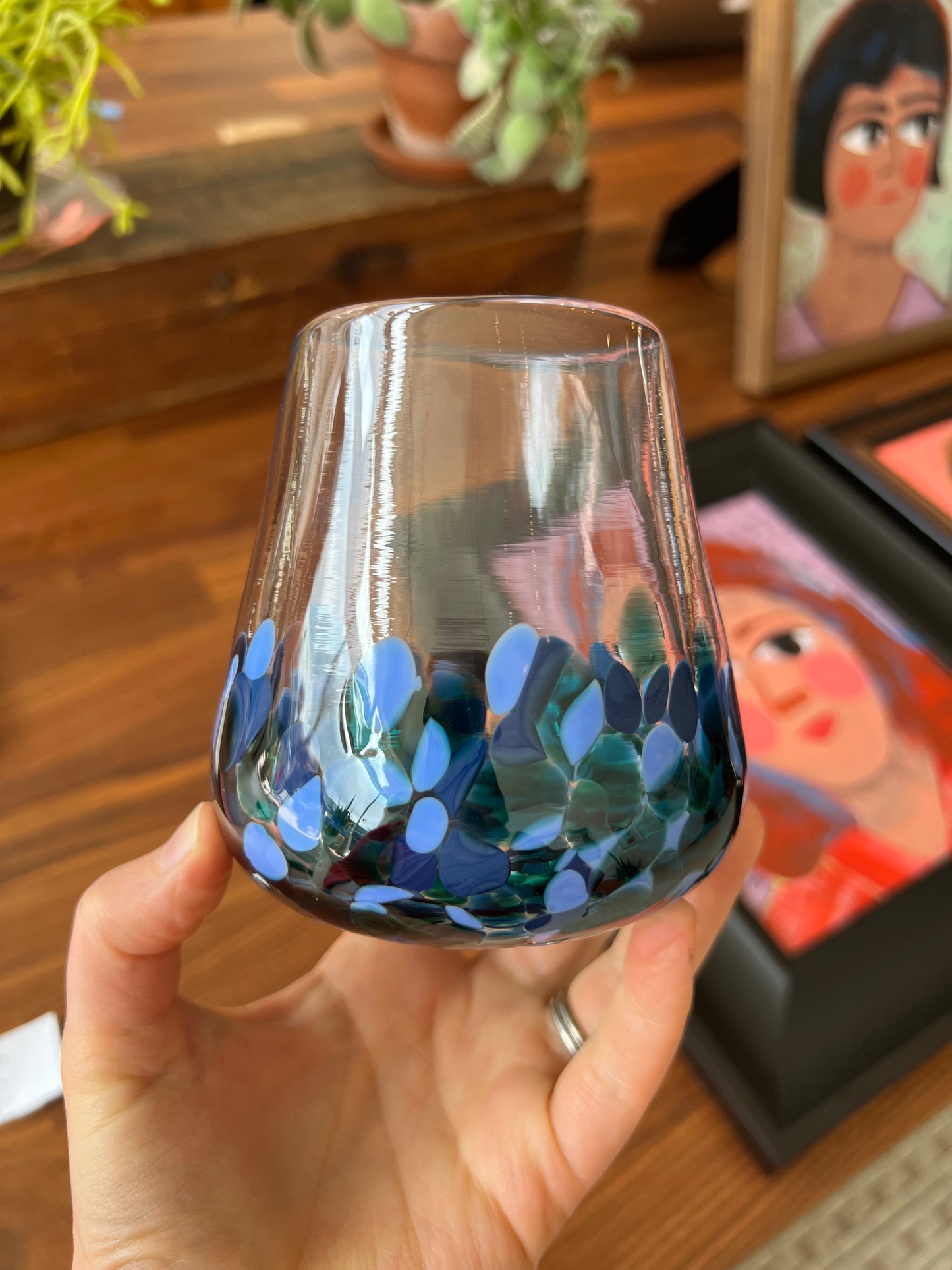 Stemless Wine Glass - Blue