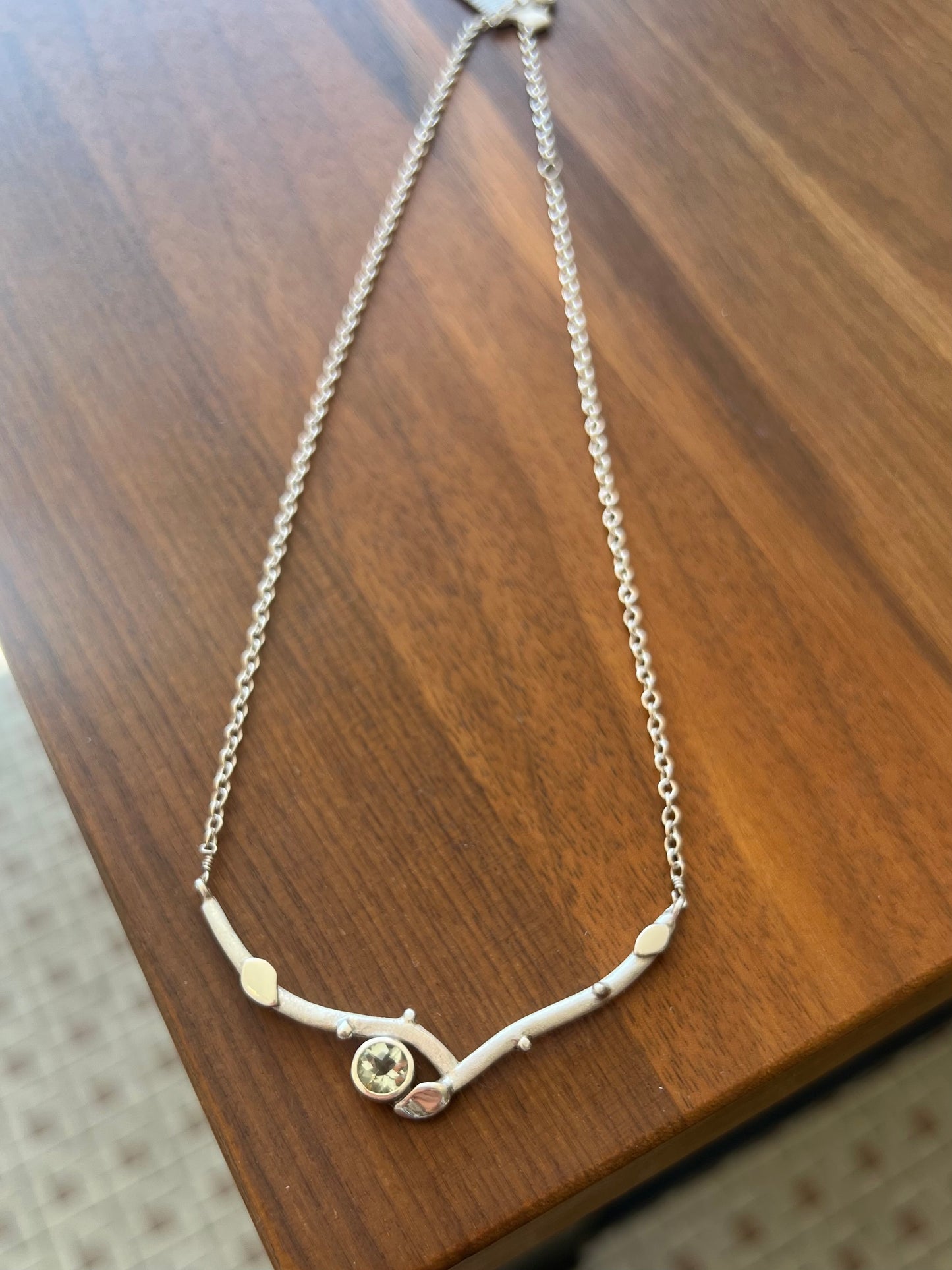 Prasiolite Branch Necklace
