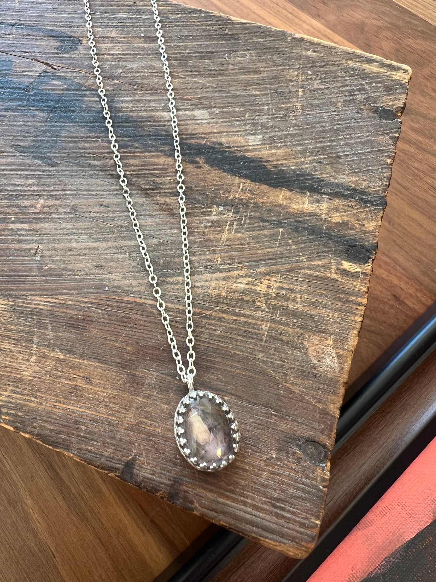 Rock Crystal and Flowers  Necklace
