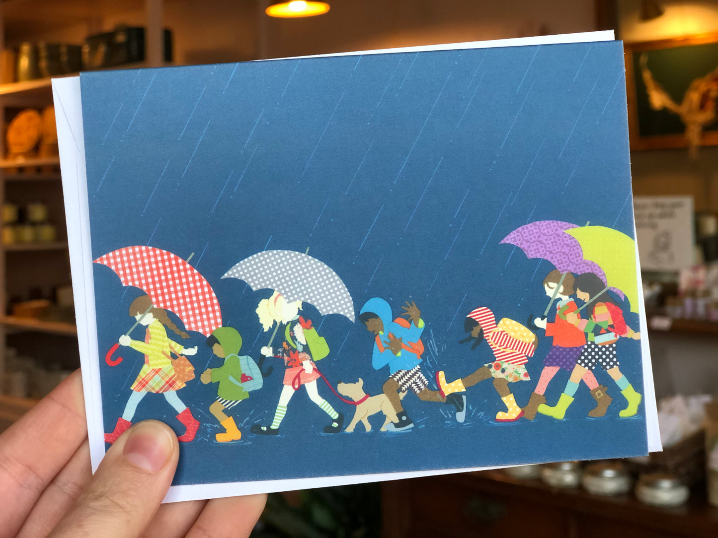 Walking Home in the Rain Card
