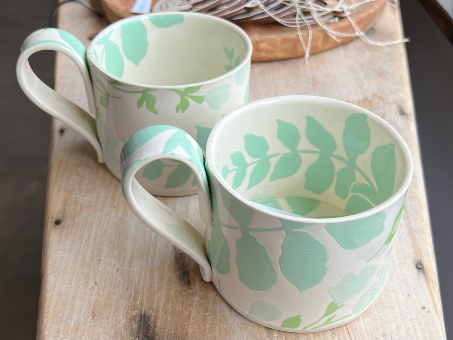 Green and White Fern Mug
