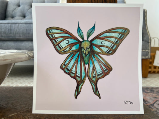 "Turquoise Moon Moth" - Print