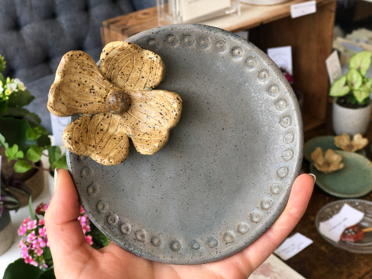 Dogwood Flower Plates - Slate