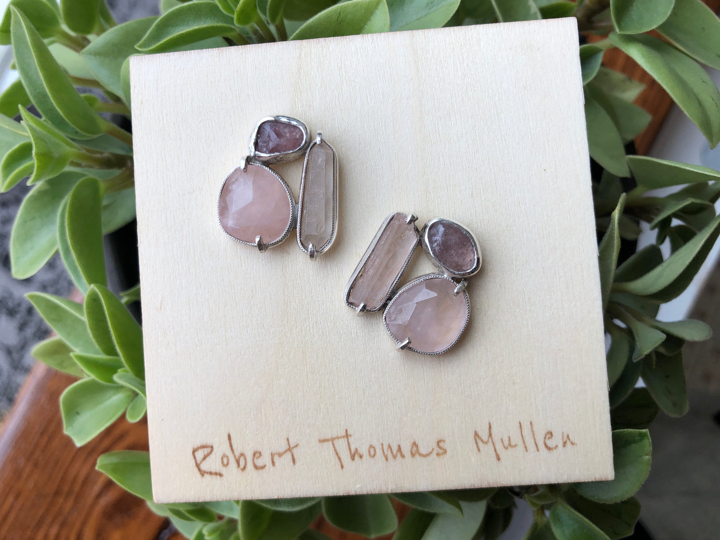 Rose Quartz Cluster Earrings