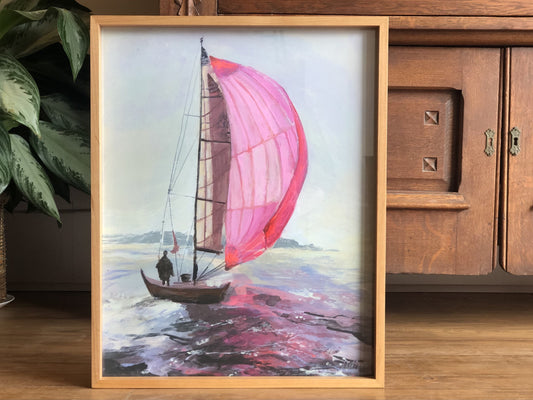 Pink Sailboat Print