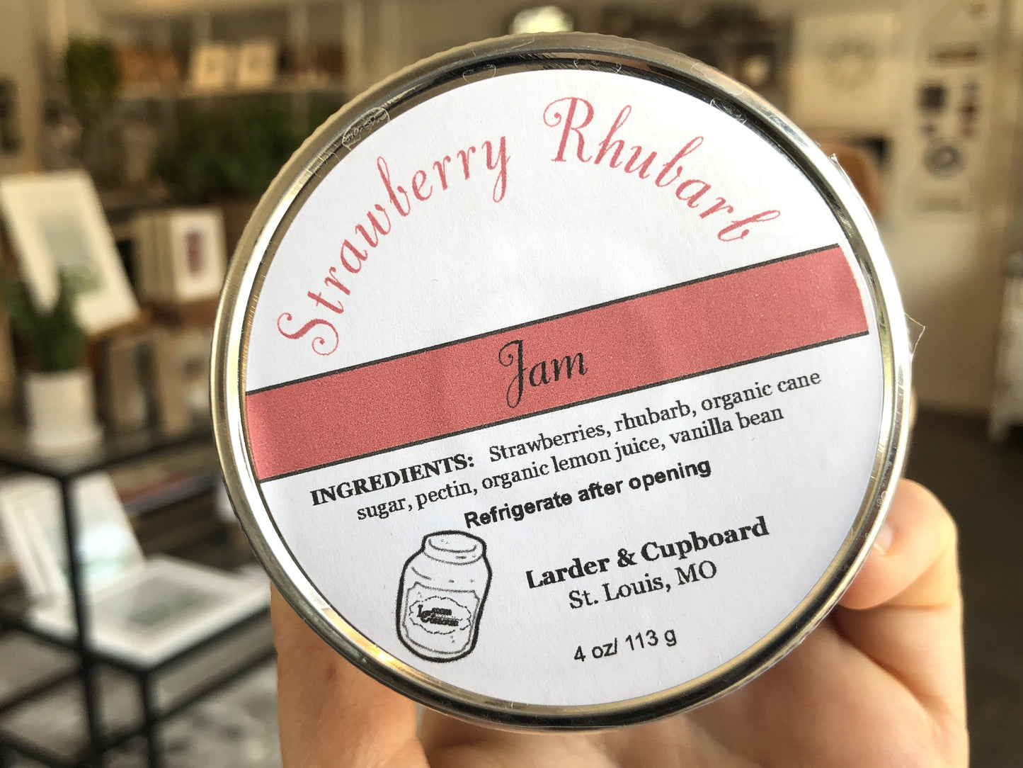 Strawberry Rhubarb Jam - 4 oz Jar